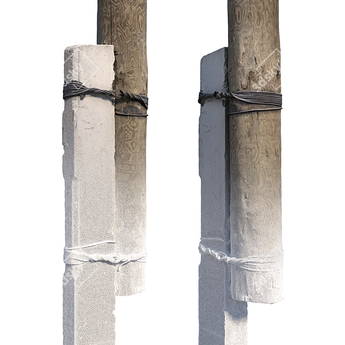 Stylish Concrete Pillar 3D model image 3