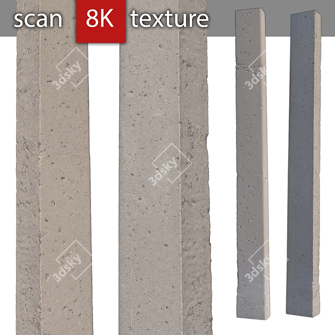 High-Quality Concrete Beam 3D model image 1