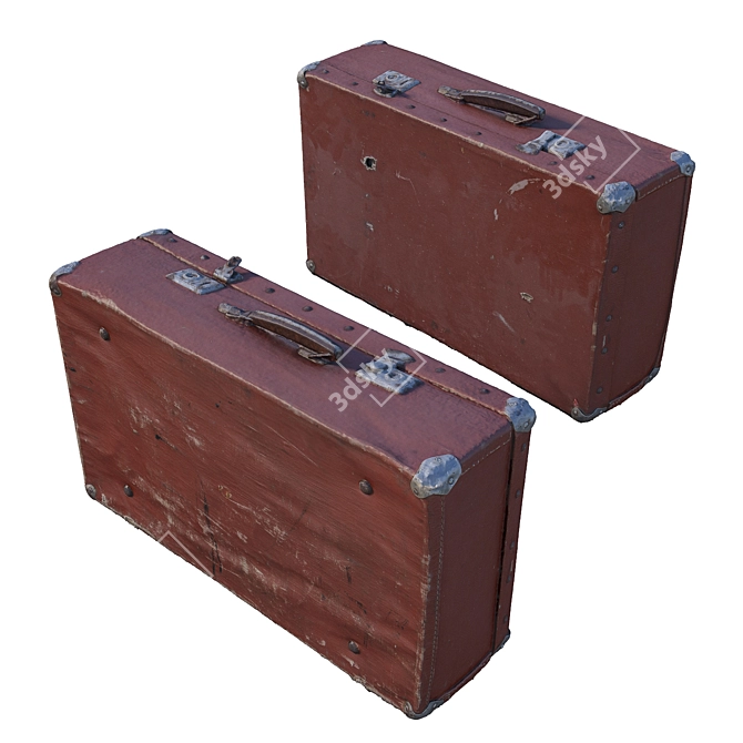 Vintage Soviet Suitcase 3D model image 2