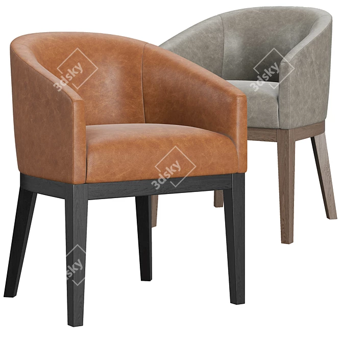 Luxurious RH Morgan Leather Chair 3D model image 1