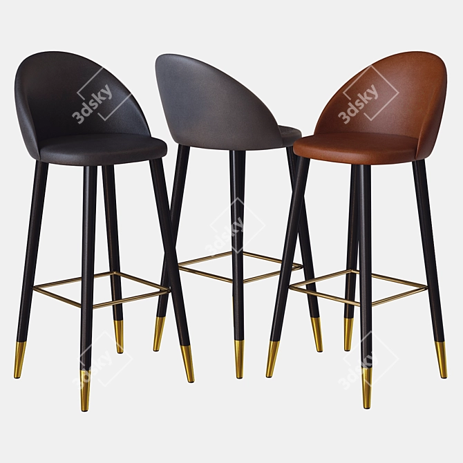 Idris Bar Stool: Modern Elegance 3D model image 1