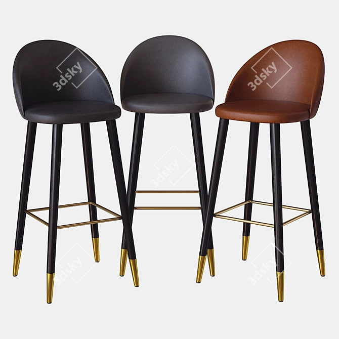 Idris Bar Stool: Modern Elegance 3D model image 2