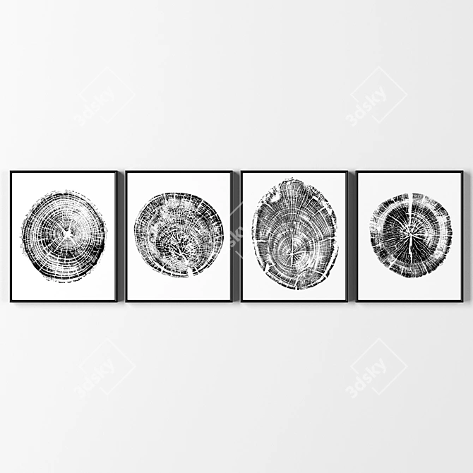 Elegant Black Frame Collection 3D model image 2