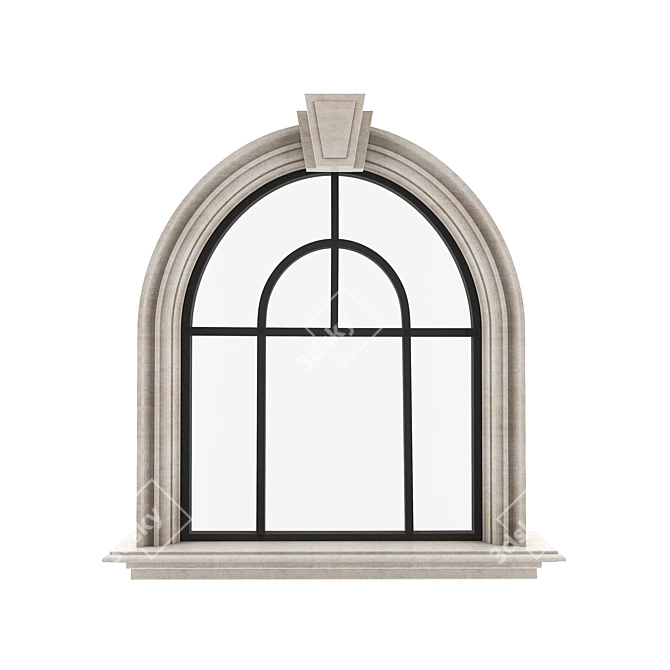 Elegant Glass Pane 3D model image 1