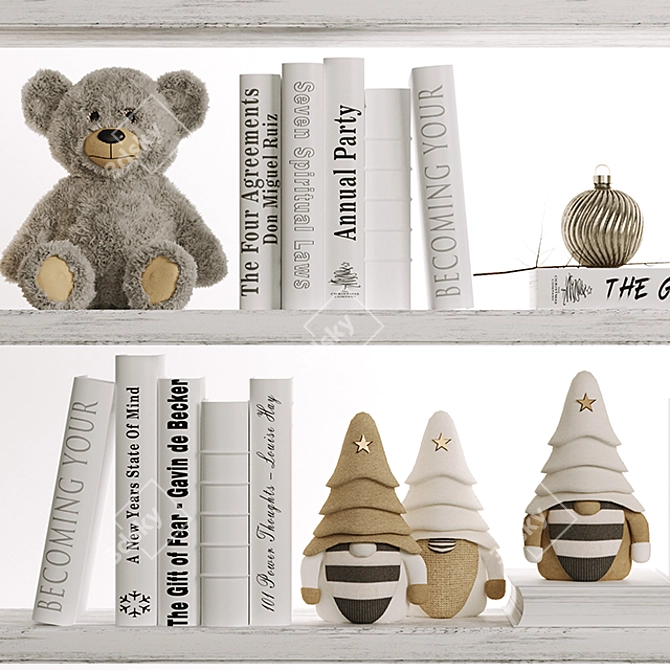 Stylish Shelf Decor Set 3D model image 2