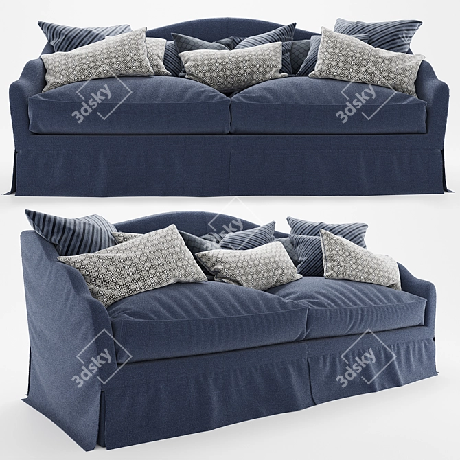 Luxury Italian Queen Sofa 3D model image 1