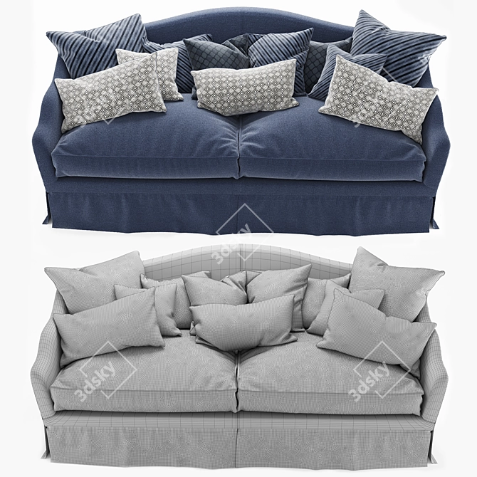 Luxury Italian Queen Sofa 3D model image 2