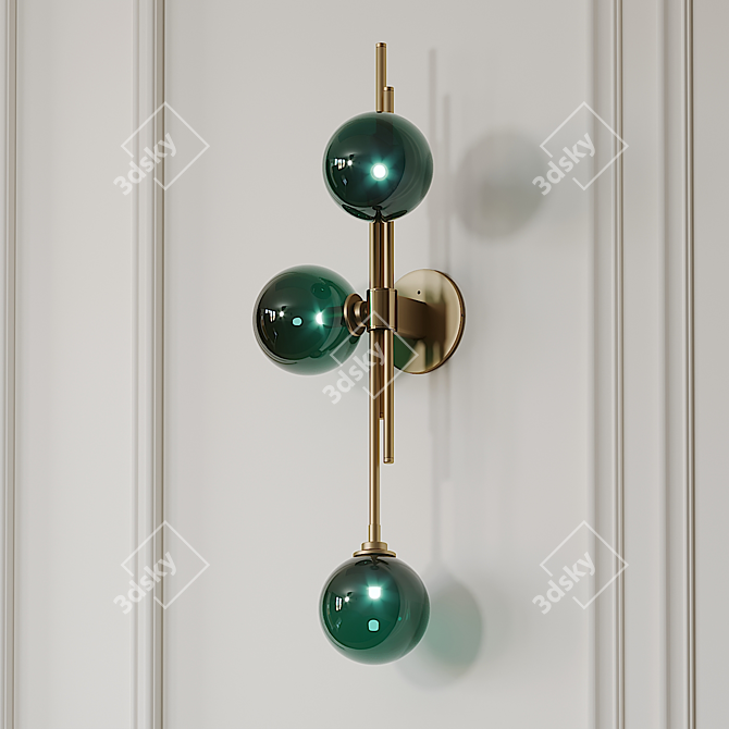 Drunken Emerald Trilogy Wall Sconce 3D model image 1