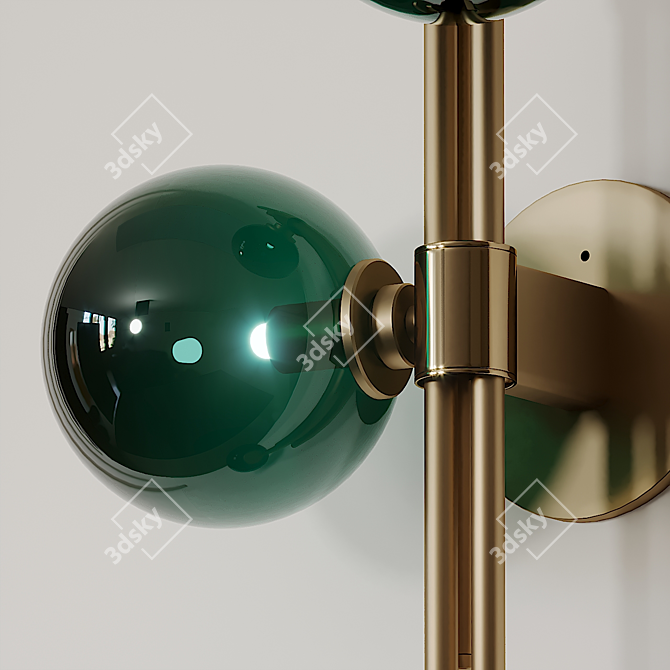 Drunken Emerald Trilogy Wall Sconce 3D model image 2