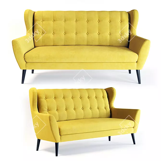 Retro-Modern Comfort: HENRY Sofa 3D model image 1