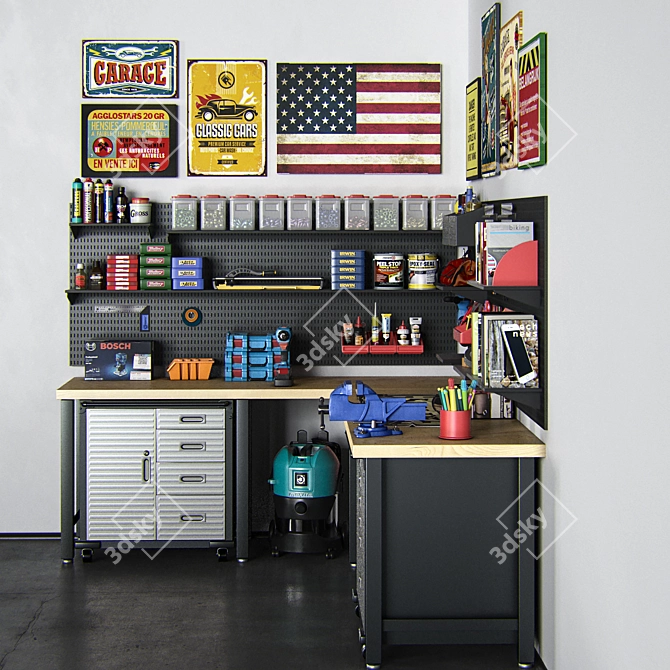 Professional Garage Tools Set 15 3D model image 6