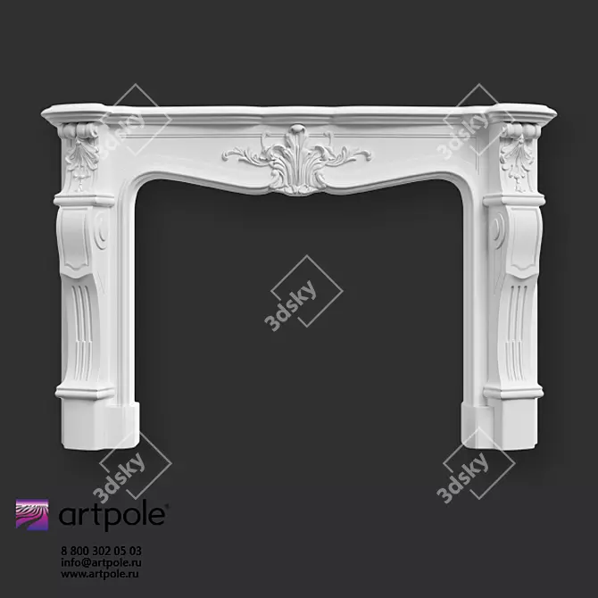 OM Plaster Decorative Fireplace - Artpole Masterpiece 3D model image 1