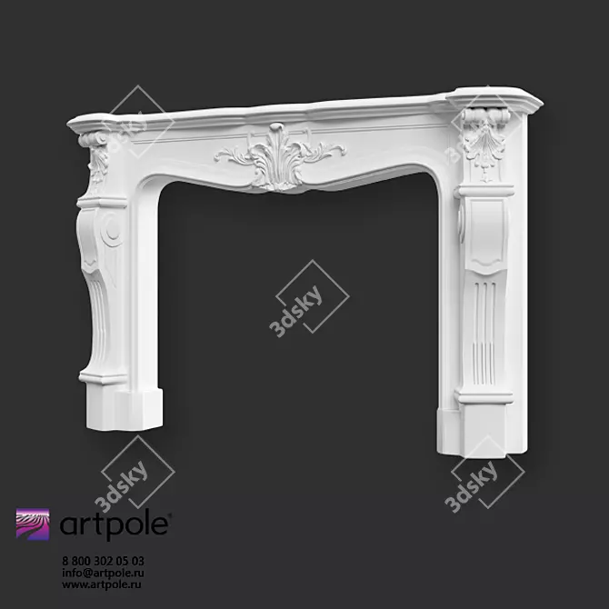 OM Plaster Decorative Fireplace - Artpole Masterpiece 3D model image 2