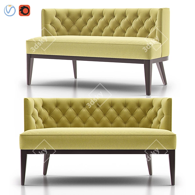 Contemporary Grayson Tufted Settee 3D model image 1