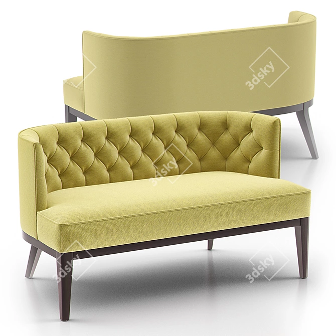 Contemporary Grayson Tufted Settee 3D model image 2