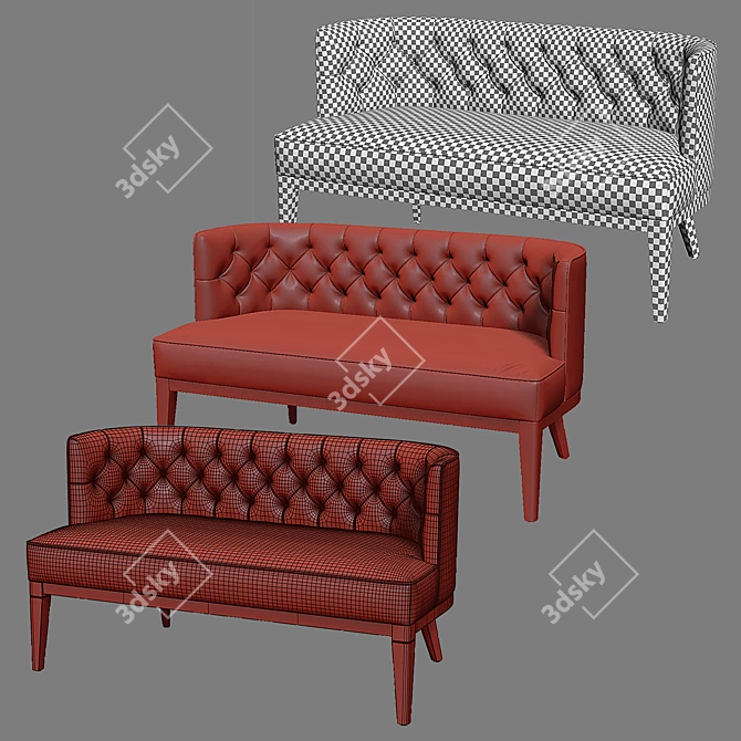 Contemporary Grayson Tufted Settee 3D model image 3