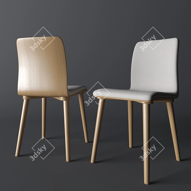 Stylish Malmo 313 Chair - Compact Design for Modern Spaces 3D model image 1