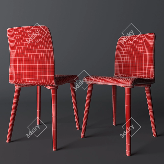 Stylish Malmo 313 Chair - Compact Design for Modern Spaces 3D model image 2