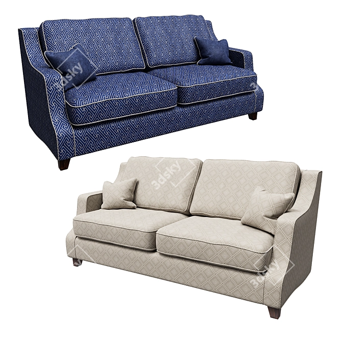 Elegant English Channel Sofa 3D model image 1
