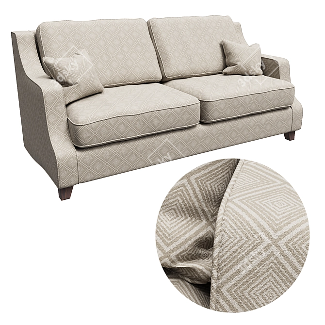 Elegant English Channel Sofa 3D model image 2