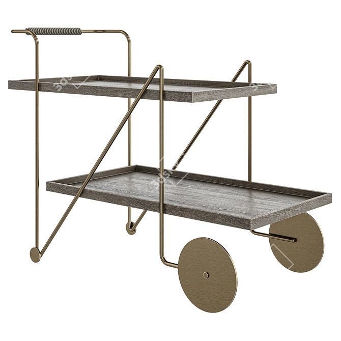 Timeless Elegance: Jorge Bar Cart by Alessandra Delgado 3D model image 1