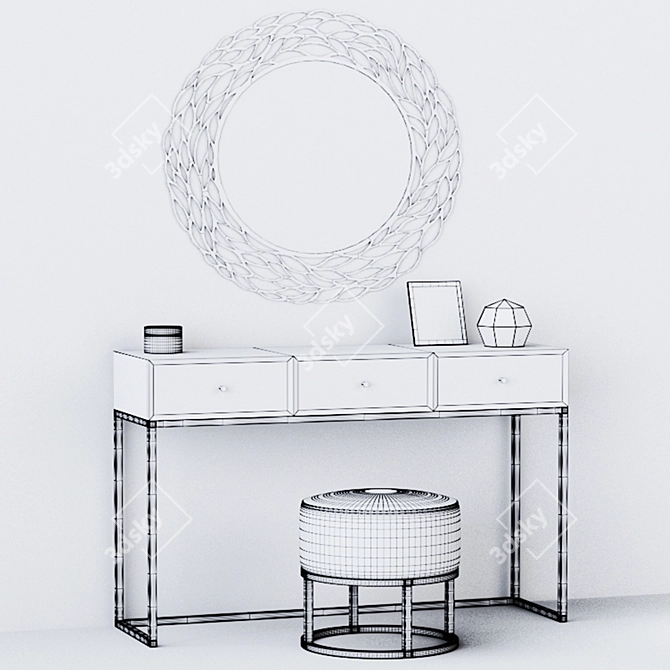 Elegance Dressing Table Set 3D model image 3