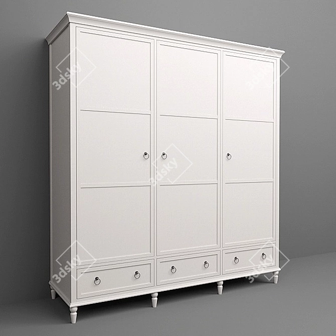 Elegant Ivory Cabinet 3D model image 1