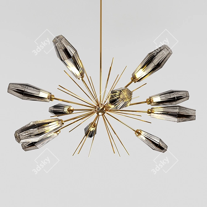 Aalto Oval Brass Pendant 3D model image 1