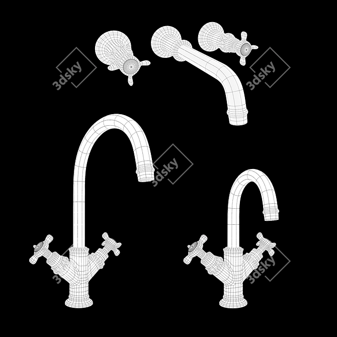 Elegant AXOR Montreux Basin Mixers 3D model image 2