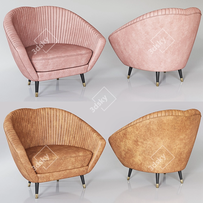 Elegant Leather Armchair: Max/Vray/Corona 3D model image 1