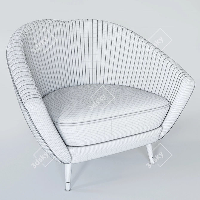 Elegant Leather Armchair: Max/Vray/Corona 3D model image 3