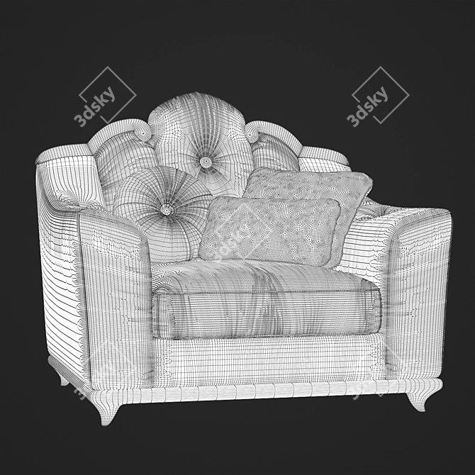 Luxury Boulevard Chair - Bacci Stile 3D model image 3