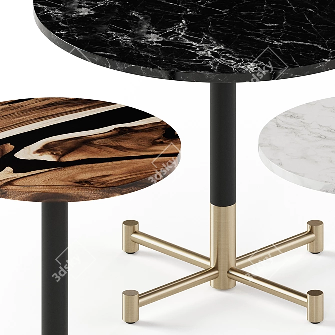 Modern Resin Bistro Table Set 3D model image 2