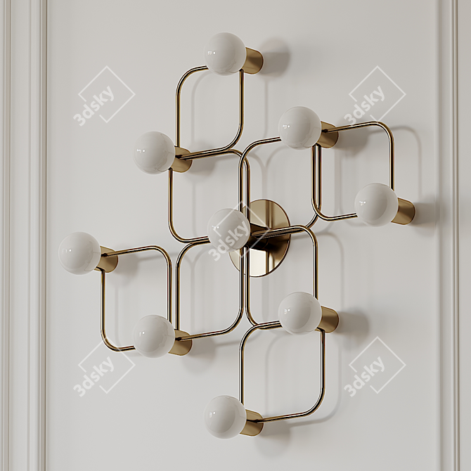 Italian Brass Wall Sconce: Elegant Illumination 3D model image 1