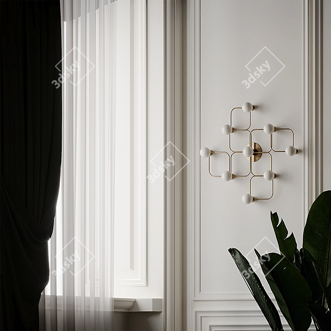 Italian Brass Wall Sconce: Elegant Illumination 3D model image 3