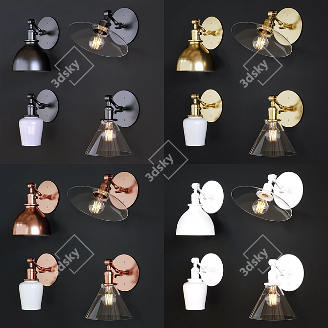 Elegant Wall Light in Multiple Styles 3D model image 2