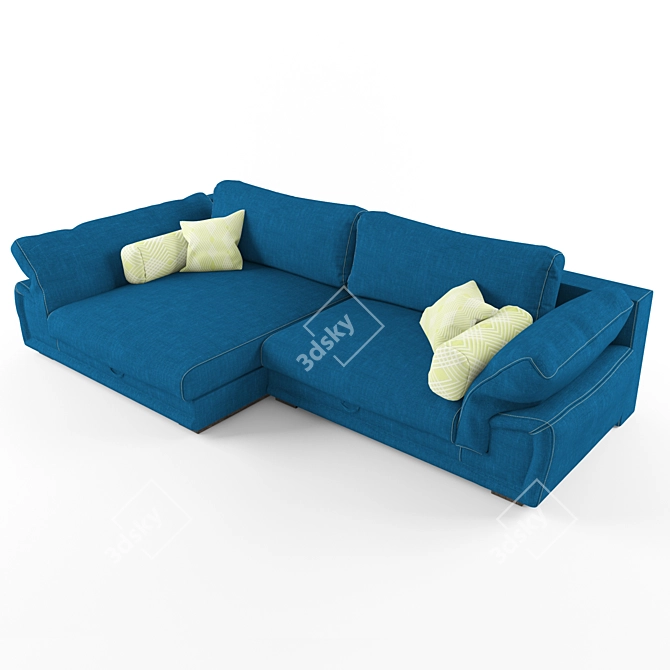 Title: Modern Mozart Corner Sofa 3D model image 3