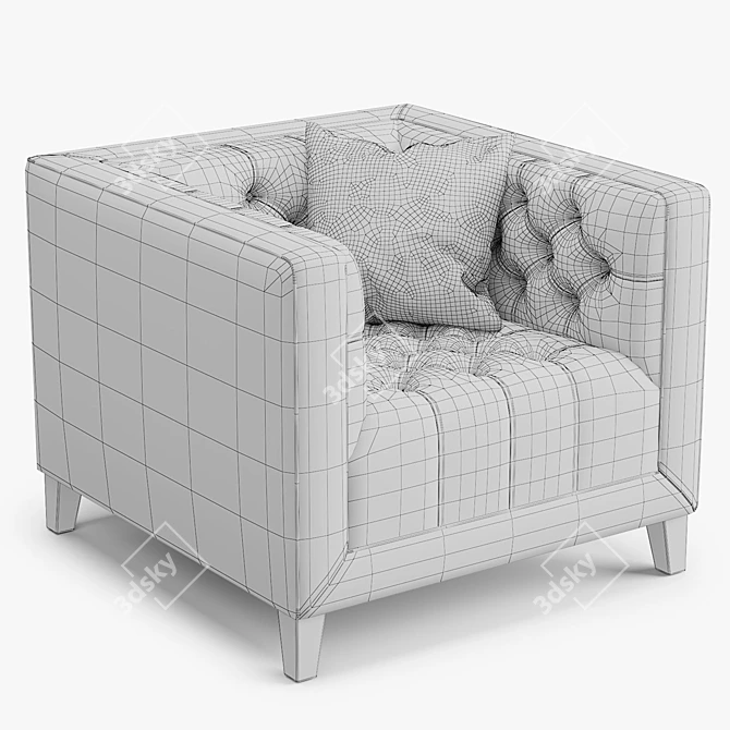 Elegant Pink Slipper Armchair 3D model image 3