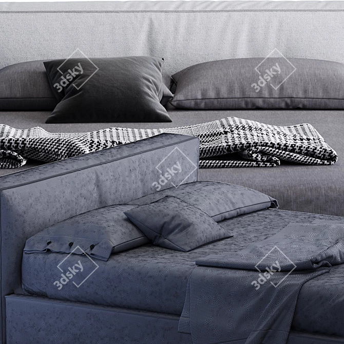 Modern Italian Bed: Fanuli Mark 3D model image 3