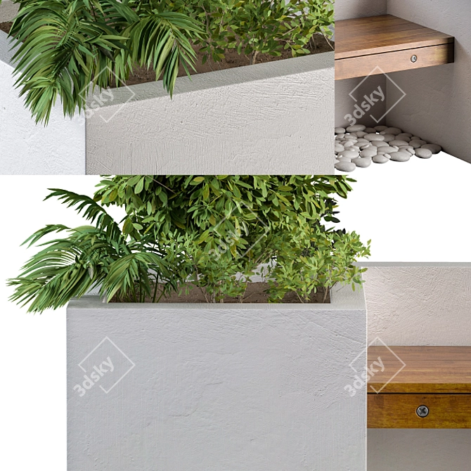 Garden Oasis Bench with Planter 3D model image 2