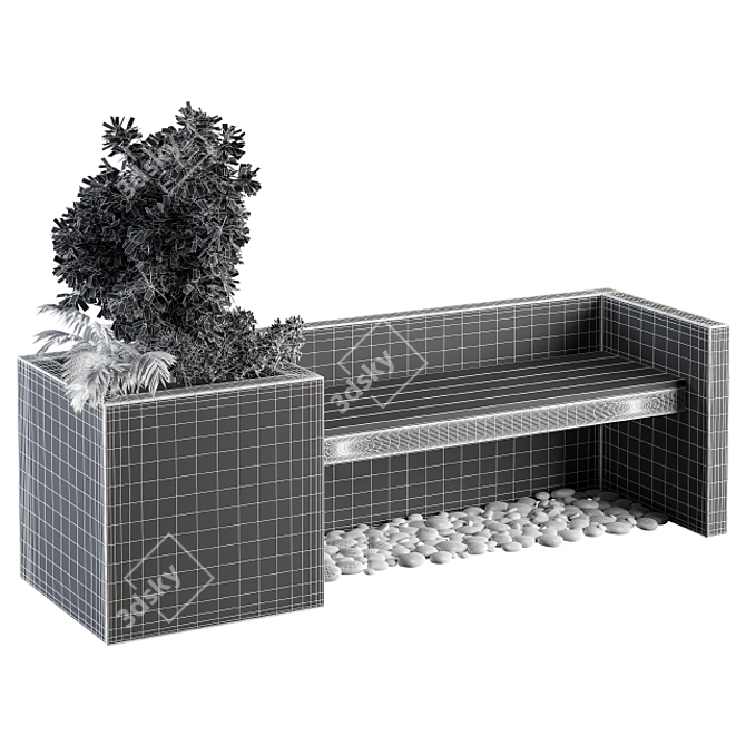 Garden Oasis Bench with Planter 3D model image 3