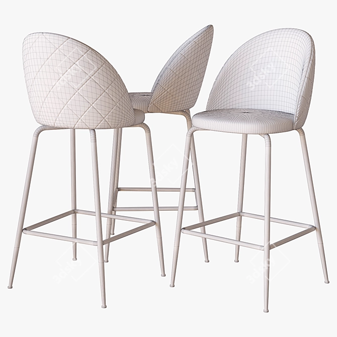 Sleek Heather Bar Stool 3D model image 2