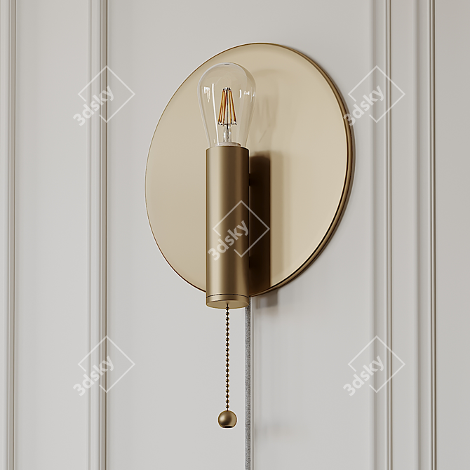 Elegant Art Deco Wall Lamp 3D model image 1