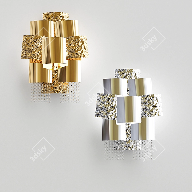 Modern Art-inspired Wall Lamp 3D model image 1