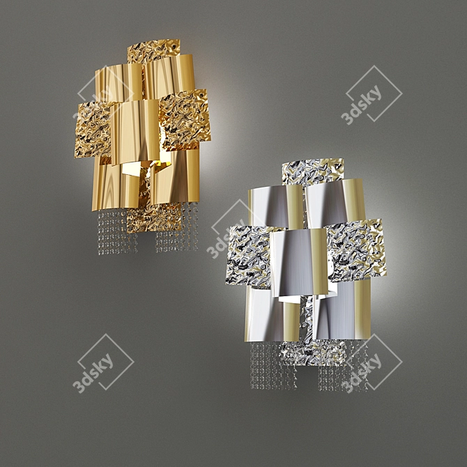 Modern Art-inspired Wall Lamp 3D model image 2