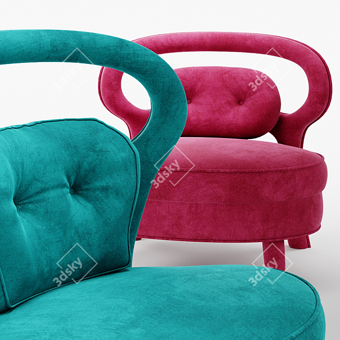 Elegant Nina Armchair: Perfect Blend of Style and Comfort 3D model image 2