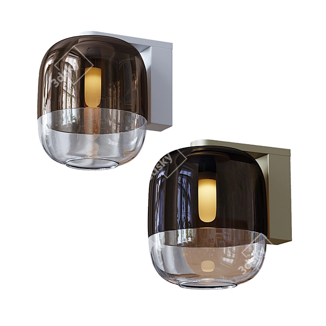 Engraved Glass Wall Sconce 3D model image 1