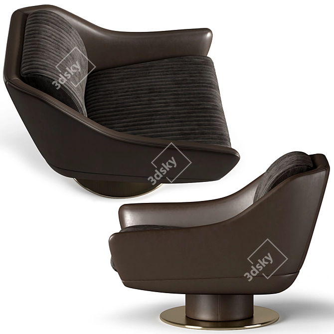 Luxurious Longhi Sol Armchair - Supreme Comfort in Style 3D model image 2