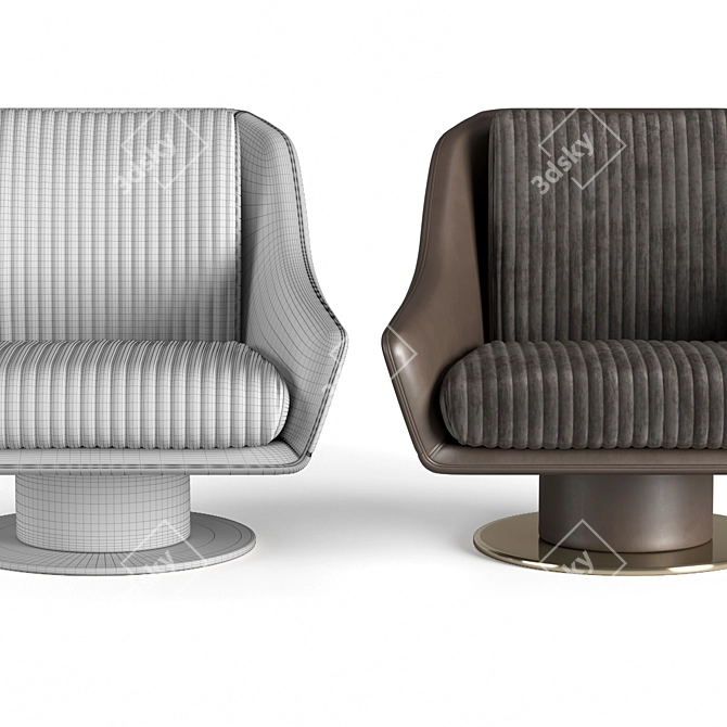 Luxurious Longhi Sol Armchair - Supreme Comfort in Style 3D model image 3