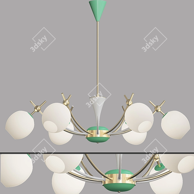 Modern Stilnovo Chandelier: Timeless Elegance 3D model image 1